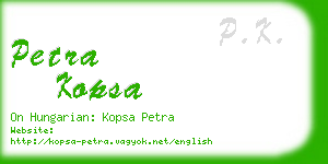 petra kopsa business card
